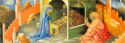 Geburt Jesu, Abschnitt der Predella, von Lorenzo Monaco von Lorenzo Monaco