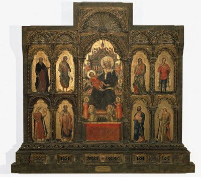 Madonna und Kind mit Heiligen von Lorenzo Veneziano
