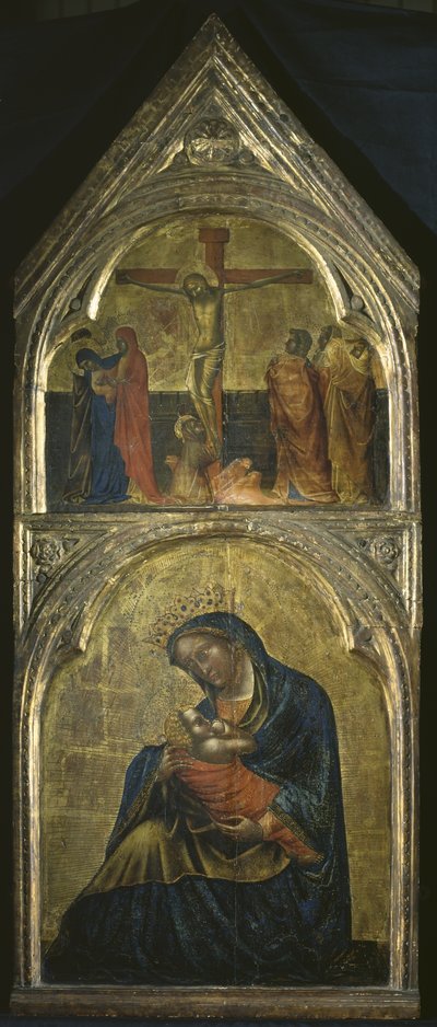 Jungfrau und Kind mit einer Kreuzigung, ca. 1360 von Lorenzo Veneziano
