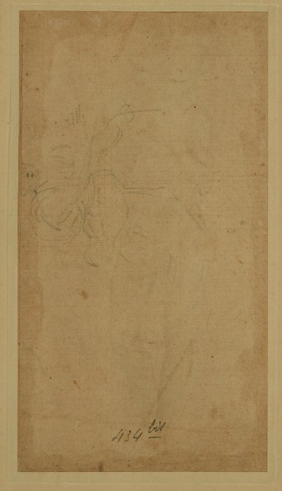 Gewandete Figur, die nach rechts geht: Engel der Verkündigung? von Lorenzo di Credi