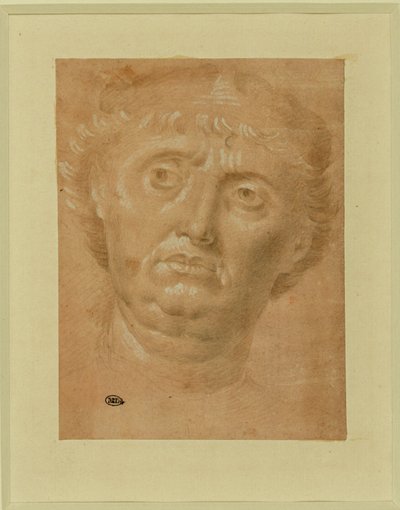 Porträt eines Mannes, Frontalansicht, Augen nach links von Lorenzo di Credi
