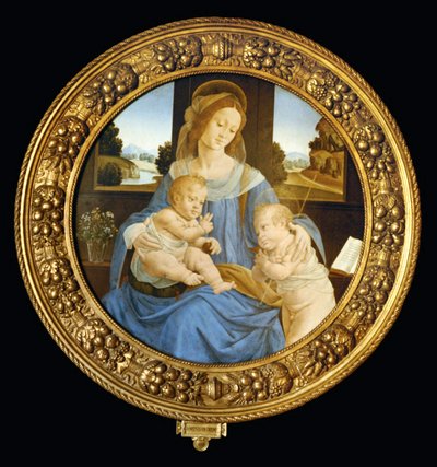 Tondo mit Madonna, Jesuskind und Johannes dem Täufer von Lorenzo di Credi