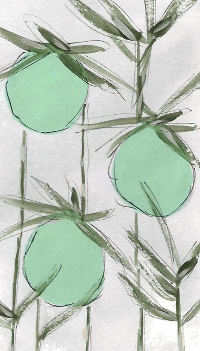 Abstrakte grüne Botanicals von Lori Ann Folz