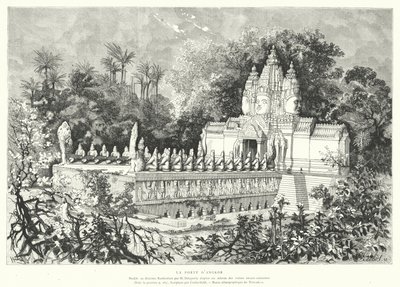 Tor von Angkor, Kambodscha (Gravur) von Louis (after) Delaporte