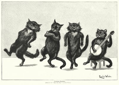 Tanzende Katzen von Louis (after) Wain