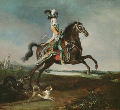 Reiterporträt von Marie-Antoinette in Jagdkleidung, 1783 von Louis Auguste Brun or Brun de Versoix