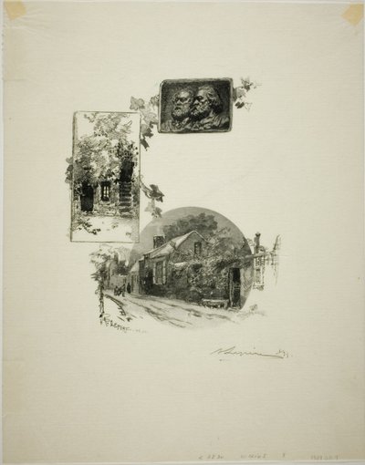 Eingang zu Rousseaus Atelier und dem Millet-Haus von Louis Auguste Lepère