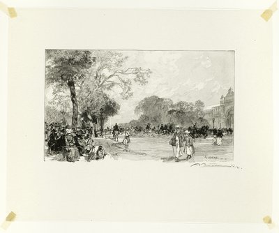 Die Avenue des Champs-Élysées, Tafel achtzehn aus Le Long de la Seine et des Boulevards von Louis Auguste Lepère