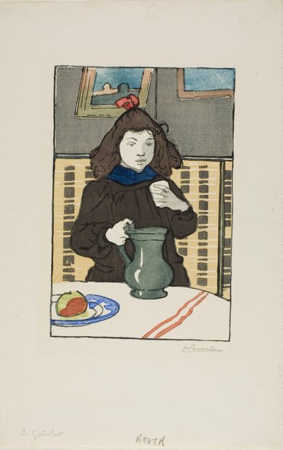 Kleines Mädchen mit Topf von Louis Auguste Lepère