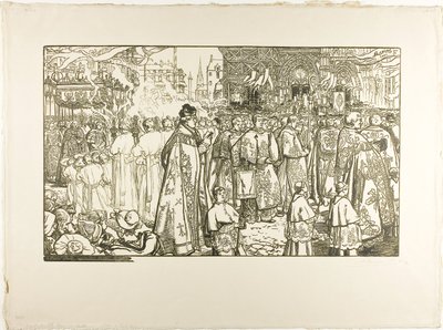 Die Fronleichnamsprozession, Nantes von Louis Auguste Lepère