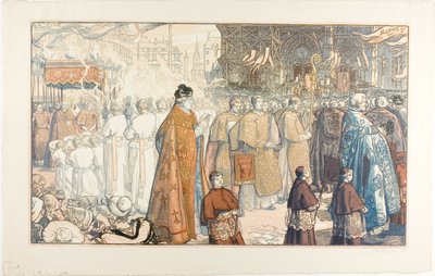 Die Fronleichnamsprozession, Nantes von Louis Auguste Lepère