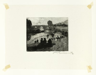 Der Pferdeteich am Pont Marie, Platte zehn aus Le Long de la Seine et des Boulevards von Louis Auguste Lepère