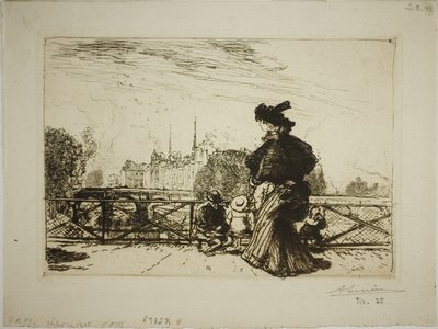 Die Île de la Cité vom Pont des Arts aus gesehen von Louis Auguste Lepère