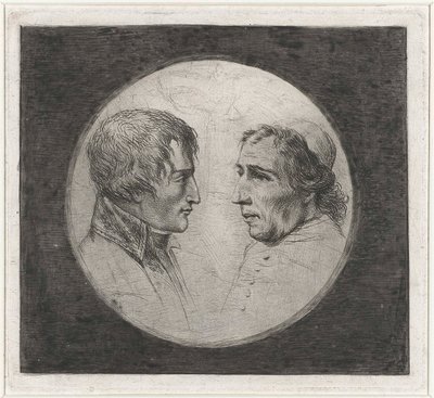 Doppelporträt Napoleon und Papst Pius VII von Louis Bernard Coclers