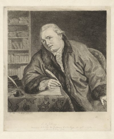 Porträt des Komponisten und Radierers Johan Antoni Kauclitz Colizzi von Louis Bernard Coclers