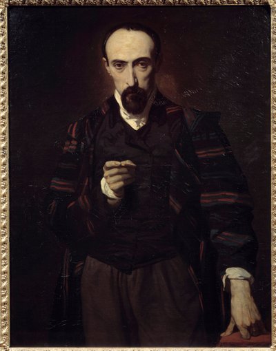 Porträt von Achille Deveria (1800-1857), Maler und Graveur von Louis Boulanger