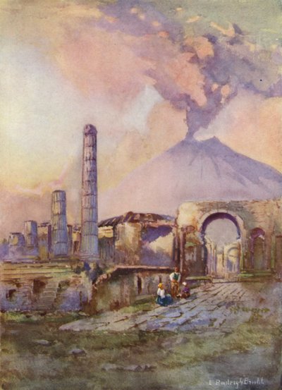 Pompeji, Vesuv in der Ferne von Louis Burleigh Bruhl