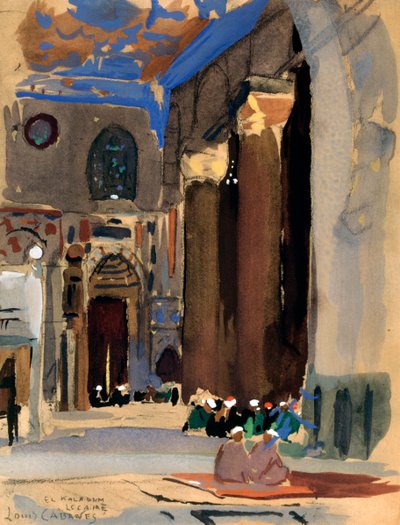 Innenraum der Sultan-Kalaoun-Moschee, Kairo, Ägypten, 1928 von Louis Cabanes