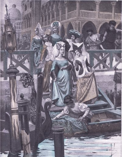 Grüne Gänse (Illustration aus Decameron von Boccaccio) von Louis Chalon