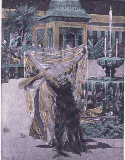 Die Tochter des Sultans von Babylon tanzt (Illustration aus Decameron von Boccaccio) von Louis Chalon