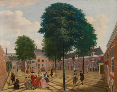 Der große Hof des Leprenhauses, 1735 von Louis Chalon