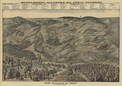 Panoramablick auf das Schlachtfeld von Verdun, Frankreich, Erster Weltkrieg von Louis Charles (after) Bombled