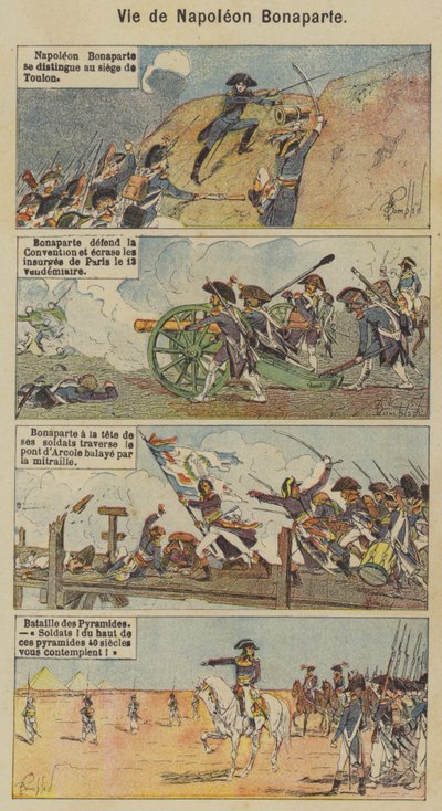 Leben von Napoleon Bonaparte (Farblithografie) von Louis Charles (after) Bombled