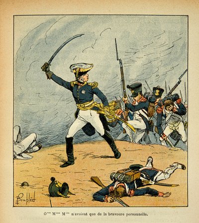 Illustration aus dem Buch „The Memorial of Saint Helene“ von Graf Emmanuel de Las Cases: Eine Generalangriff an der Spitze seiner Truppen von Louis Charles Bombled