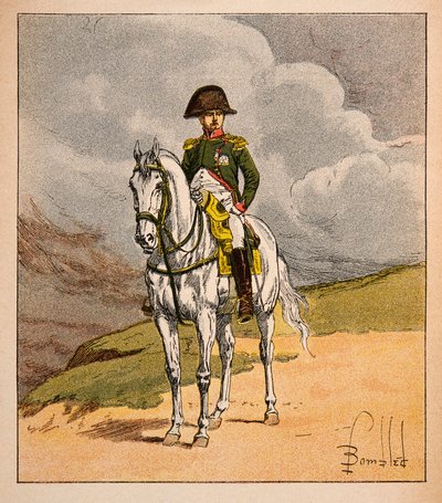 Reiterporträt von Kaiser Napoleon I., aus dem Buch „The Memorial of Saint Helene“ von Graf Emmanuel de Las Cases von Louis Charles Bombled