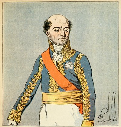 Illustration von Louis Bombled (1862-1927) aus dem Buch „Das Memorial von Saint Helena“ von Graf Emmanuel de Las Cases (1766-1842): Porträt von Marschall Catherine Dominique de Perignon (1754-1818) Private Sammlung von Louis Charles Bombled