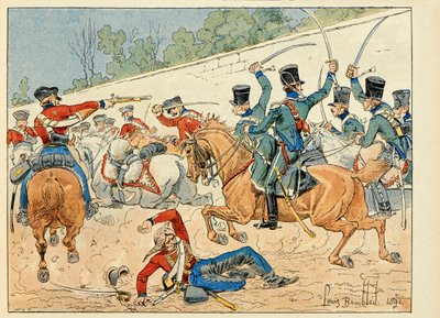 Illustration aus dem Buch „Les heros du Siecle“, anekdotische Erzählungen von Dick de Lonlay, illustriert von Louis Bombled von Louis Charles Bombled