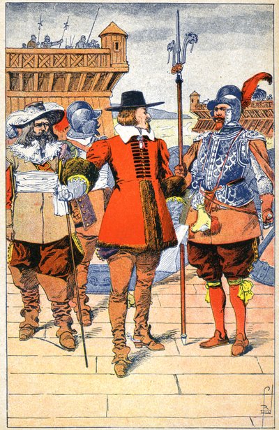 Richelieu bei der Belagerung von La Rochelle von Louis Charles Bombled
