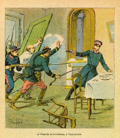 Die östliche Armee: Ein preußischer Offizier von französischen Motiven in Vaucouleurs gefangen genommen von Louis Charles Bombled