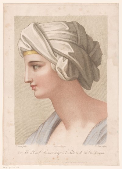 Büste einer Frau mit einem Tuch um den Kopf von Louis Charles Ruotte