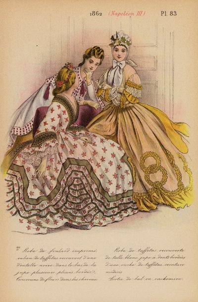 Französische Mode: 1862, Napoleon III. (Farblithografie) von Louis Colas