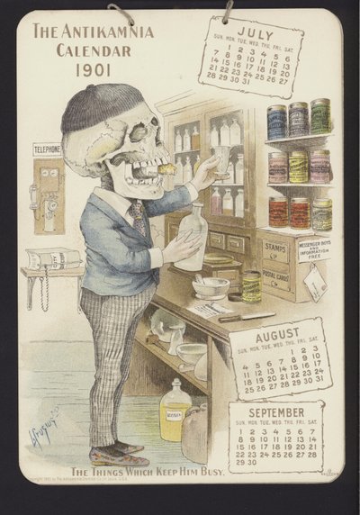 Illustration für den Antikamnia-Kalender, 1901 von Louis Crucius or Crusuius