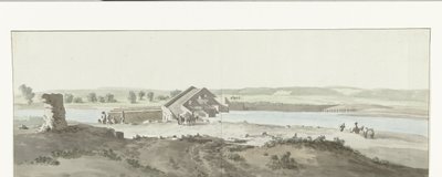 Ansicht der Canosa-Brücke über den Ofanto in Apulien (Voyage en Italie, en Sicile et à Malte - 1778) von Louis Ducros