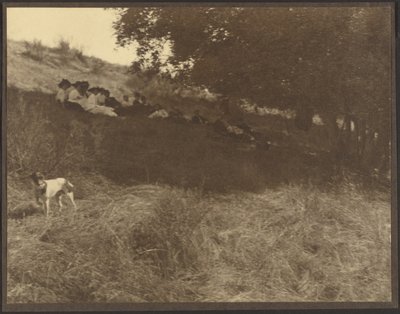 Gruppenporträt, Rast im Feld mit Hund von Louis Fleckenstein