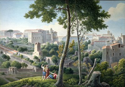 Blick auf den Quirinalshügel in Rom, mit der Villa Colonna im Hintergrund, ca. 1800 von Louis Francois Cassas