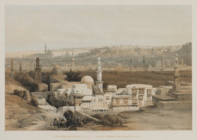 Ägypten und Nubien, Band III: Kairo vom Tor von Citzenib, Blick Richtung Wüste von Suez von Louis Haghe