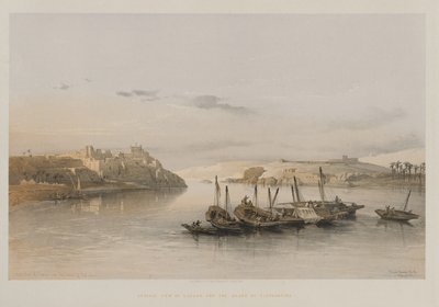 Ägypten und Nubien, Band II: Gesamtansicht von Esouan und der Insel Elephantine, 1848 von Louis Haghe