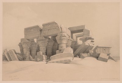 Ägypten und Nubien: Band I - Nr. 1, Nr. 2, Überreste des Portikus des Tempels von Kom Ombo, 1838 von Louis Haghe