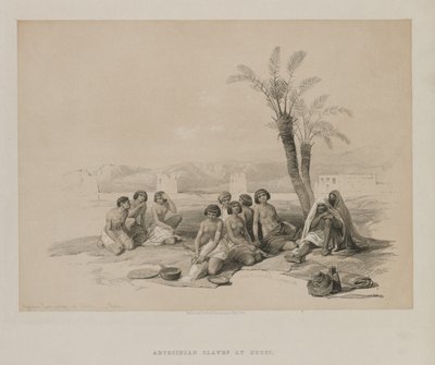 Ägypten und Nubien, Band I: Abessinische Sklaven ruhen sich in Korti-Nubien aus von Louis Haghe