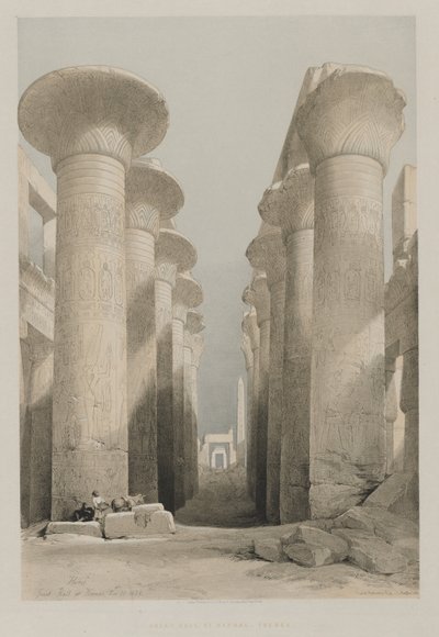 Ägypten und Nubien, Band I: Theben, Große Halle von Karnak, 1848 von Louis Haghe