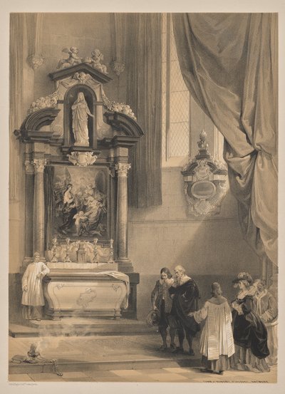 Skizzen in Belgien und Deutschland, Zweite Serie: Nr. 26 - Grab von Rubens, St. Jacques, Antwerpen von Louis Haghe