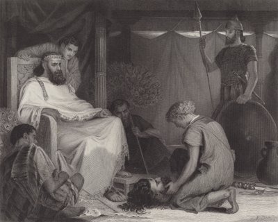 David vor Saul gebracht von Louis John Rhead
