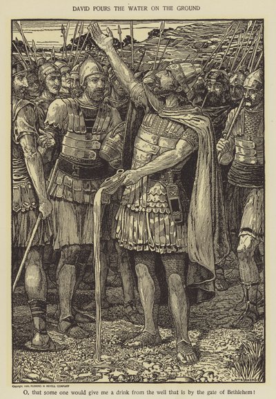 David gießt das Wasser auf den Boden von Louis John Rhead