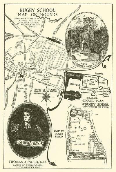 Illustration für Tom Browns Schulzeit (Gravur) von Louis John Rhead