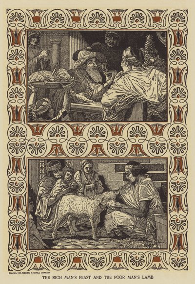 Das Fest des reichen Mannes und das Lamm des armen Mannes von Louis John Rhead