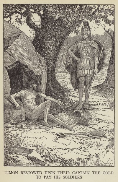 Timon gab ihrem Kapitän das Gold, um seine Soldaten zu bezahlen von Louis John Rhead